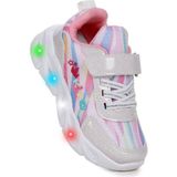Kiko Kids Teno Cırtlı Işıklı Kız Bebek Spor Ayakkabı - Beyaz