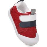 Kiko Kids Textile İlk Adım Cırtlı Erkek Bebek Spor Ayakkabı Kırmızı Tekstil Tabanlı Düz Topuk