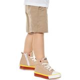 Kiko Kids Tinna Bağcıklı Erkek Çocuk Boğazlı Keten Spor Ayakkabı Bej