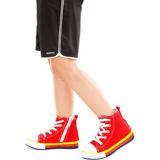 Kiko Kids Tinna Bağcıklı Erkek Çocuk Boğazlı Keten Spor Ayakkabı Kırmızı