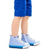 Kiko Kids Tinna Bağcıklı Erkek Çocuk Boğazlı Keten Spor Ayakkabı Mavi