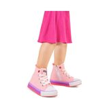 Kiko Kids Tinna Bağcıklı Kız Bebek Boğazlı Keten Spor Ayakkabı Pembe