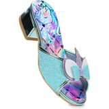 Kiko Kids UniBella Unicorn Kız Çocuk Topuklu Simli Abiye Terlik - Su Yeşili