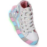Kiko Kids Unicorn Fermuarlı Işıklı Kız Bebek Spor Ayakkabı - Gümüş