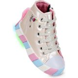 Kiko Kids Unicorn Kız Çocuk Spor Ayakkabı Sedef Renkli Düz Taban Suni Deri Bağcıklı