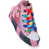 Kiko Kids Unicorn Pembe Fermuarlı Kız Çocuk Spor Ayakkabı Mikrofiber Taban PVC ile Rahat Kullanım - Pembe