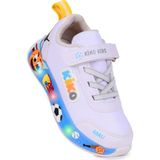 Kiko Kids Velcro Işıklı Günlük Cırtlı Erkek Çocuk Spor Ayakkabı - Beyaz - Buz