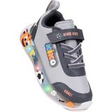 Kiko Kids Velcro Işıklı Günlük Cırtlı Erkek Çocuk Spor Ayakkabı - Buz - Füme