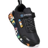 Kiko Kids Velcro Işıklı Günlük Cırtlı Erkek Çocuk Spor Ayakkabı - Siyah - Fume