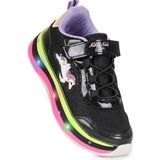 Kiko Kids Venzo Unicorn Işıklı Cırtlı Kız Çocuk Spor Ayakkabı - Siyah - Lila