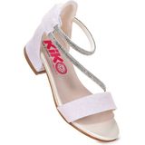 Kiko Kids Yada Kum Simli Kız Bebek 2 cm Topuklu Sandalet Abiye Ayakkabı - Sedef