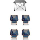 Kılıçaslan Camp Madfox Campix Alüminyum Küçük Masa +4 Adet Foldmesh Katlanır Sandalye Navy Spark