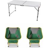 Kılıçaslan Camp Madfox Field Katlanır Kamp Masası Beyaz +2 Adet Foldmesh Katlanır Sandalye Savanna Lime