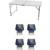 Kılıçaslan Camp Madfox Field Katlanır Kamp Masası Beyaz +4 Adet Foldmesh Katlanır Sandalye Navy Spark