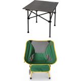 Kılıçaslan Camp Madfox Surface Küçük Boy Katlanır Kamp Masası +1 Adet Foldmesh Katlanır Sandalye Savanna Lime