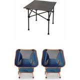 Kılıçaslan Camp Madfox Surface Küçük Boy Katlanır Kamp Masası +2 Adet Foldmesh Katlanır Sandalye Navy Spark