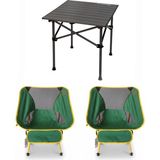 Kılıçaslan Camp Madfox Surface Küçük Boy Katlanır Kamp Masası +2 Adet Foldmesh Katlanır Sandalye Savanna Lime