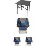 Kılıçaslan Camp Madfox Surface Küçük Boy Katlanır Kamp Masası +3 Adet Foldmesh Katlanır Sandalye Navy Spark