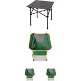 Kılıçaslan Camp Madfox Surface Küçük Boy Katlanır Kamp Masası +3 Adet Foldmesh Katlanır Sandalye Savanna Lime