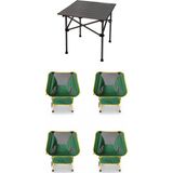 Kılıçaslan Camp Madfox Surface Küçük Boy Katlanır Kamp Masası +4 Adet Foldmesh Katlanır Sandalye Savanna Lime