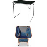 Kılıçaslan Camp Madfox Zenith Katlanır Kamp Masası Siyah +1 Adet Foldmesh Katlanır Sandalye Navy Spark