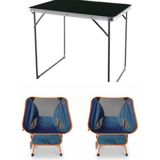 Kılıçaslan Camp Madfox Zenith Katlanır Kamp Masası Siyah +2 Adet Foldmesh Katlanır Sandalye Navy Spark