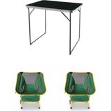 Kılıçaslan Camp Madfox Zenith Katlanır Kamp Masası Siyah +2 Adet Foldmesh Katlanır Sandalye Savanna Lime