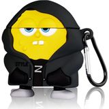 Kılıf Benim Airpods Pro 3. Nesil Uyumlu Sünger Bob Karakter Silikon Koruma Kılıf ( 2025 ) - Siyah - Altın