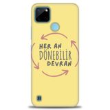 Kılıf HD Baskılı Kılıf + SERAMİK TAM KAPLAYAN EKRAN KORUYUCU 167 Beyaz Realme C25Y ile uyumlu