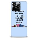 Kılıf HD Baskılı Kılıf + SERAMİK TAM KAPLAYAN EKRAN KORUYUCU 169 Beyaz Çicek Desenli Realme C53 ile uyumlu