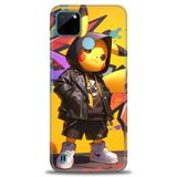 Kılıf HD Baskılı Kılıf + SERAMİK TAM KAPLAYAN EKRAN KORUYUCU 251 Siyah - Açık Kırmızı Realme C25Y ile uyumlu
