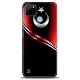 Kılıf HD Baskılı Kılıf + SERAMİK TAM KAPLAYAN EKRAN KORUYUCU 31 Beyaz - Kırmızı - Siyah Realme C25Y ile uyumlu