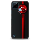 Kılıf HD Baskılı Kılıf + SERAMİK TAM KAPLAYAN EKRAN KORUYUCU 32 Beyaz - Lacivert Realme C25Y ile uyumlu