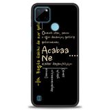 Kılıf HD Baskılı Kılıf + SERAMİK TAM KAPLAYAN EKRAN KORUYUCU 393 Beyaz Karbon Realme C25Y ile uyumlu
