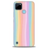 Kılıf HD Baskılı Kılıf + SERAMİK TAM KAPLAYAN EKRAN KORUYUCU 428 Beyaz - Mor Realme C25Y ile uyumlu