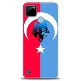 Kılıf HD Baskılı Kılıf + SERAMİK TAM KAPLAYAN EKRAN KORUYUCU 462 Beyaz - Altın Realme C25Y ile uyumlu