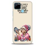 Kılıf HD Baskılı Kılıf + SERAMİK TAM KAPLAYAN EKRAN KORUYUCU 48 Beyaz Desenli Realme C25Y ile uyumlu
