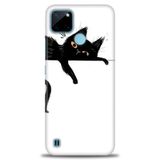 Kılıf HD Baskılı Kılıf + SERAMİK TAM KAPLAYAN EKRAN KORUYUCU 63 Siyah - Gold Realme C25Y ile uyumlu