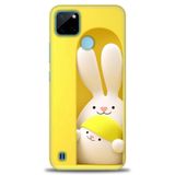 Kılıf HD Baskılı Kılıf + SERAMİK TAM KAPLAYAN EKRAN KORUYUCU 76 Beyaz - Kahverengi Realme C25Y ile uyumlu