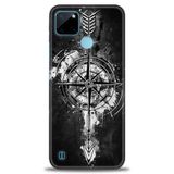 Kılıf HD Baskılı Kılıf + SERAMİK TAM KAPLAYAN EKRAN KORUYUCU 85 Beyaz - Mor Realme C25Y ile uyumlu