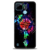 Kılıf HD Baskılı Kılıf + SERAMİK TAM KAPLAYAN EKRAN KORUYUCU 86 Beyaz - Mor - Siyah Realme C25Y ile uyumlu