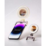 Kılıf House Ayna Tasarımlı Ring Light Selfie Işığı 750 Mah Şarjlı Klipsli Makyaj ve Canlı Yayın Işığı - Siyah