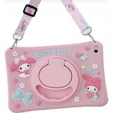 Kılıf House Cute Dolls Karakterli Dayanıklı Çocuk Tablet Kılıfı Standlı Eğlenceli Koruyucu Kapak - Galaxy Tab A9 Plus 11'' - Pudra