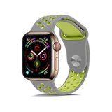 Kılıf Merkezi Apple Watch 38mm KRD-02 Silikon Kordon NO3 Yeşil-Gri
