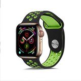 Kılıf Merkezi Apple Watch 42mm KRD-02 Silikon Kordon NO1 Yeşil-Siyah
