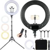 Kılıfist Büyük Boy Ring Light Youtuber Makyaj Güzellik 6500K 65W Kuaför Kit Kumandalı 21 Inç Işık Kaynağı - Siyah