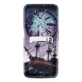 Kılıfland A16 Telefon Kılıfı, Kartlıklı, Desenli Silikon, Time Siyah