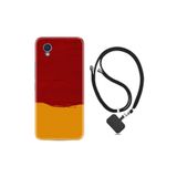 kilifland Alcatel 1 2022 ile Uyumlu Kılıf Ipli Boyun Askılı Desenli Silikon Sarı Kırmızı Boya 1708