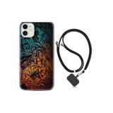 kilifland Apple Iphone 12 Mini ile Uyumlu Kılıf Silikon Desen Boyun Askılı Işaretler Tuval 1716