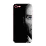 Kılıfland Apple iPhone SE 2022 ile Uyumlu Silikon Kılıf, Atatürk Portre Baskılı, Siyah